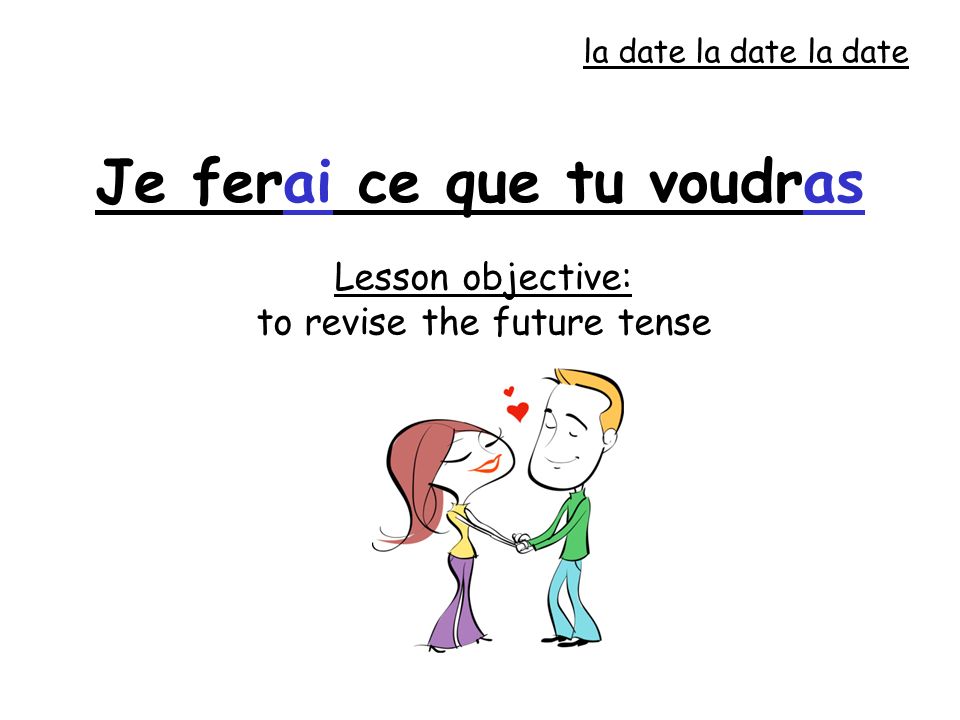 Lesson objective: to revise the future tense