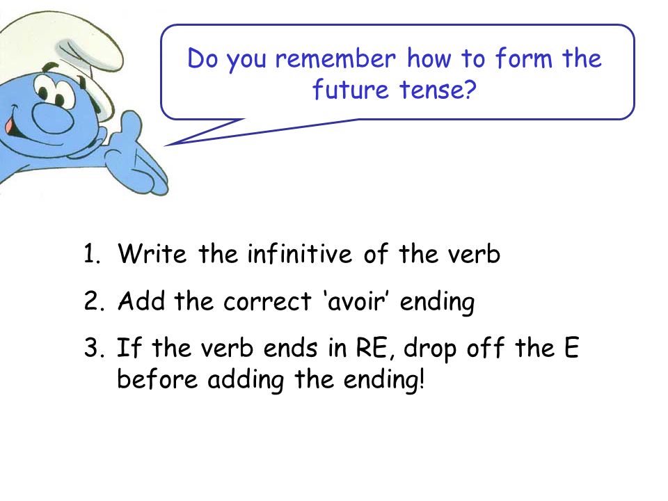 Do you remember how to form the future tense