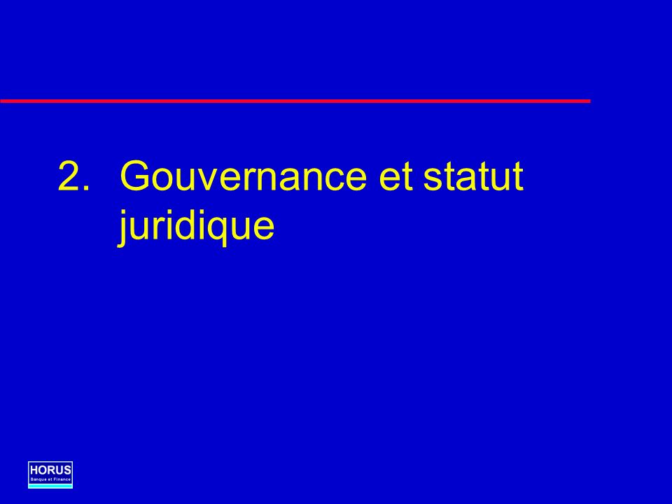 Gouvernance et statut juridique