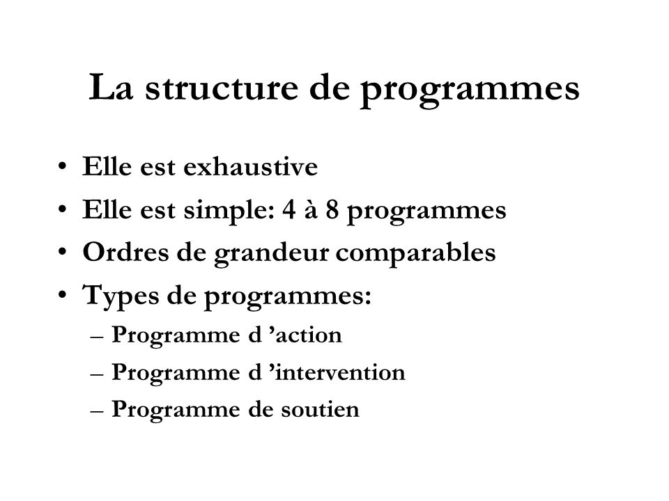 La structure de programmes