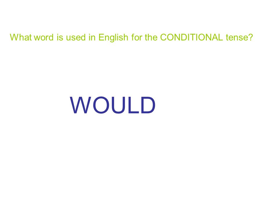 What word is used in English for the CONDITIONAL tense