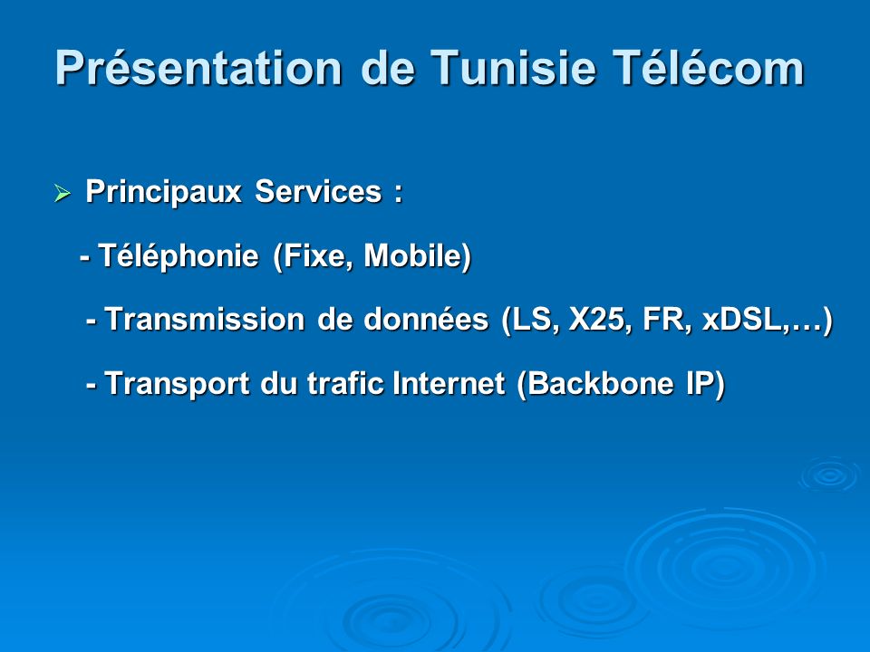 Présentation de Tunisie Télécom