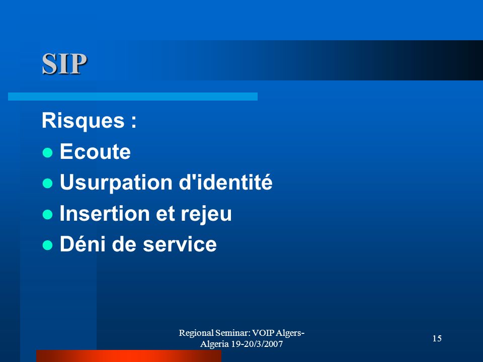 Regional Seminar: VOIP Algers- Algeria 19-20/3/2007