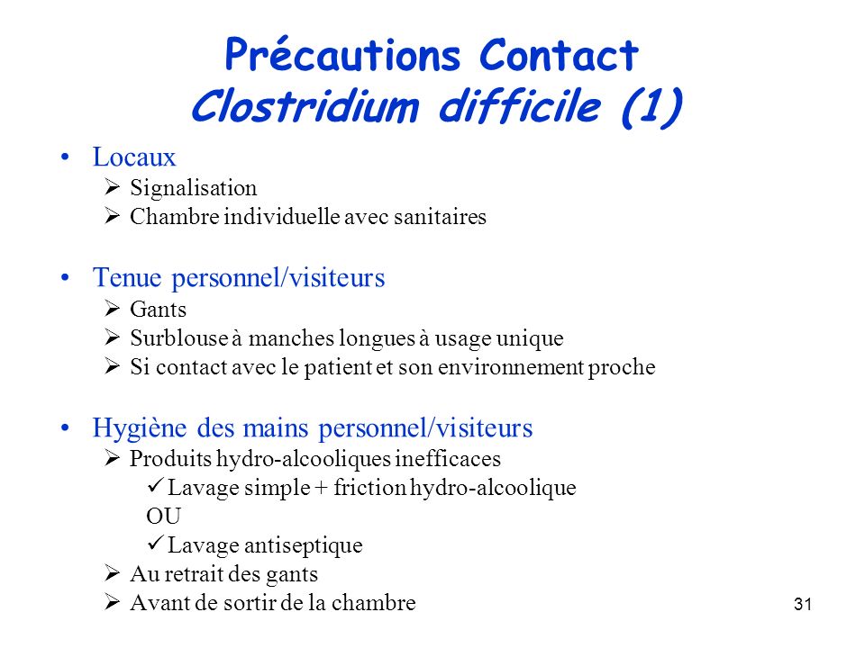 Précautions Contact Clostridium difficile (1)
