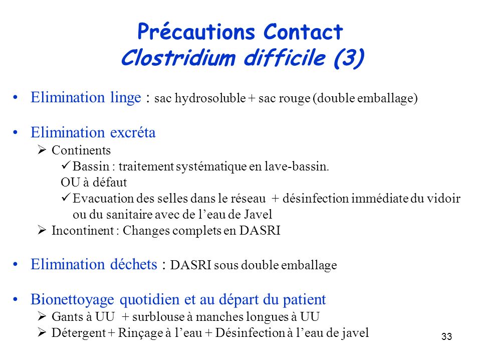 Précautions Contact Clostridium difficile (3)