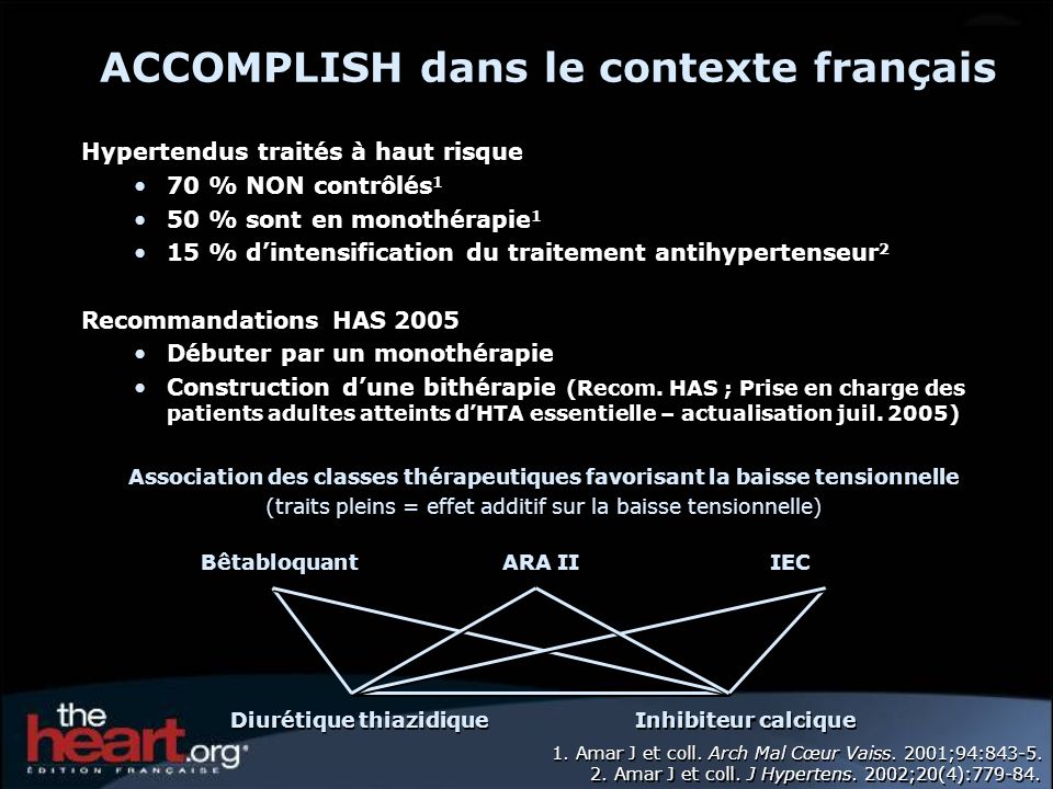 ACCOMPLISH dans le contexte français Diurétique thiazidique
