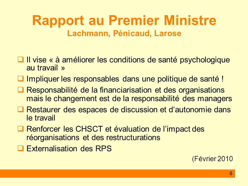 Rapport au Premier Ministre Lachmann, Pénicaud, Larose