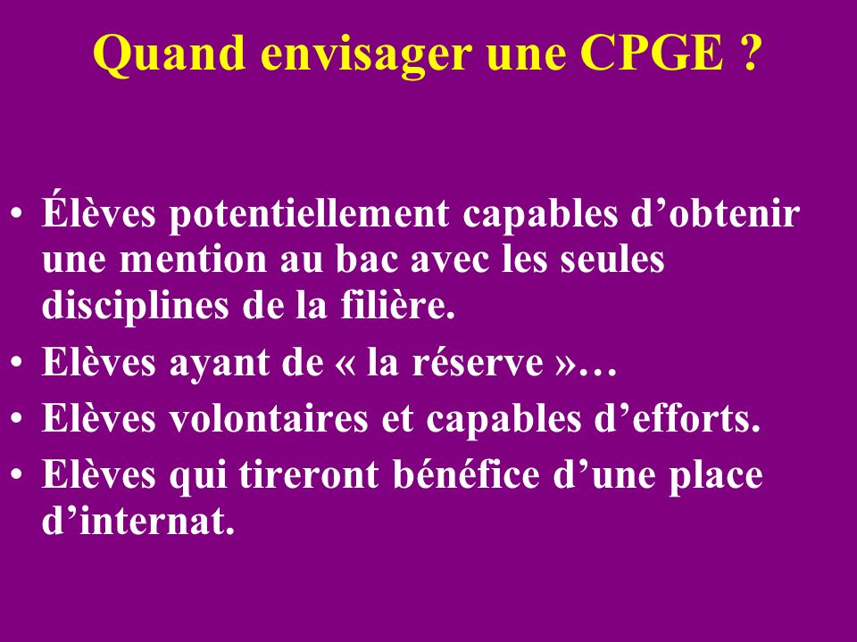 Quand envisager une CPGE