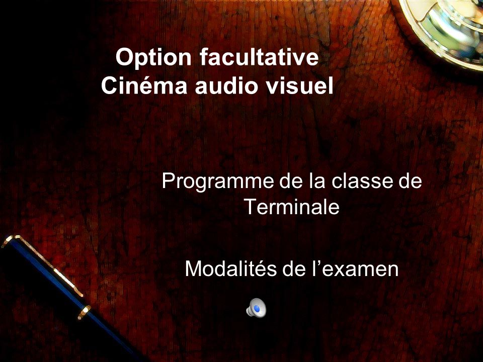 Option facultative Cinéma audio visuel