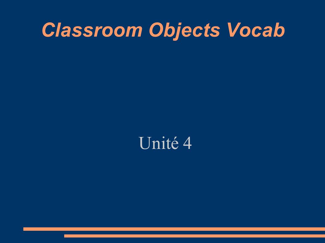 Classroom Objects Vocab