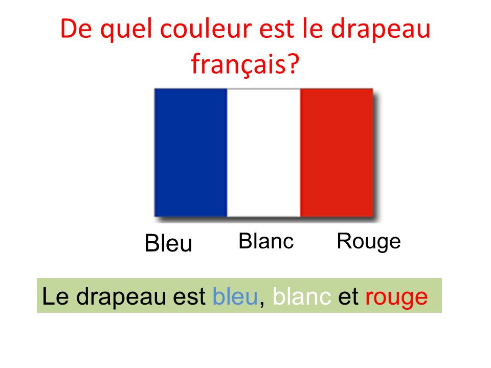 De quel couleur est le drapeau français