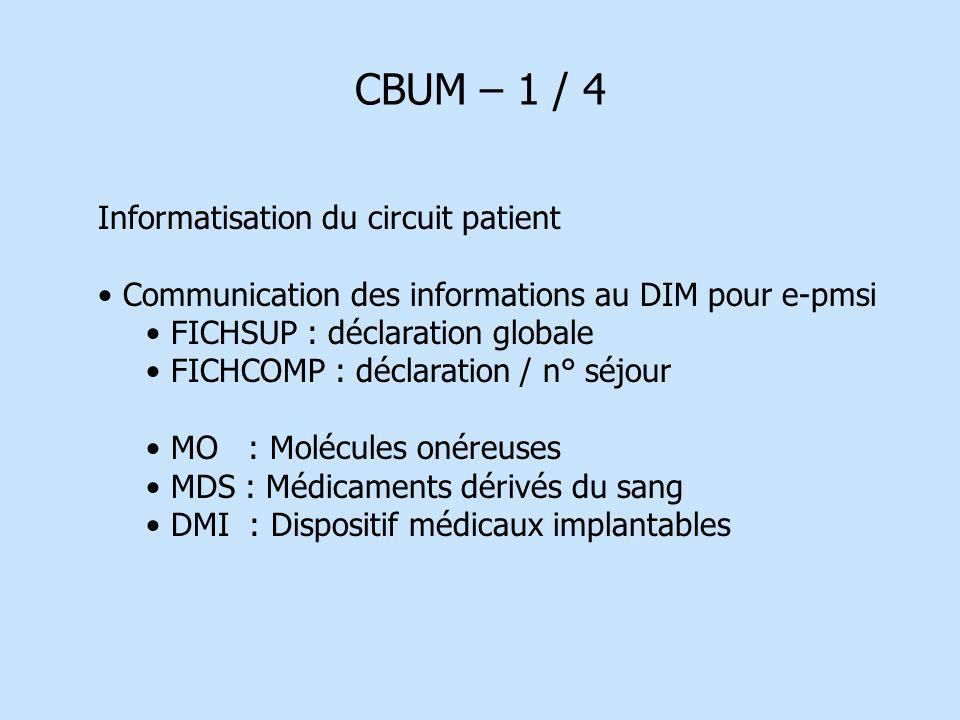 CBUM – 1 / 4 Informatisation du circuit patient