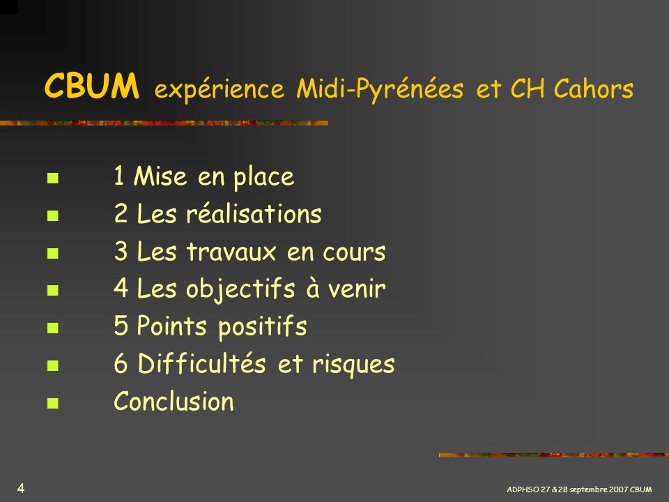 CBUM expérience Midi-Pyrénées et CH Cahors