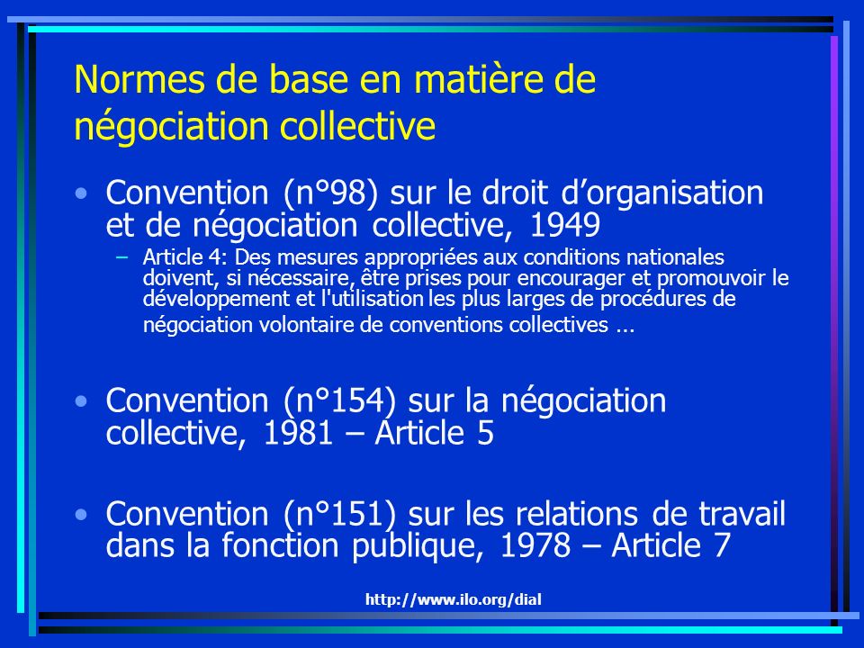 Normes de base en matière de négociation collective