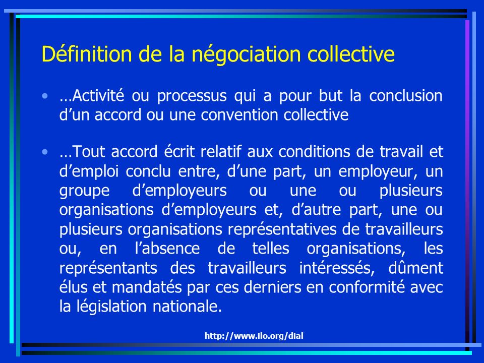 Définition de la négociation collective
