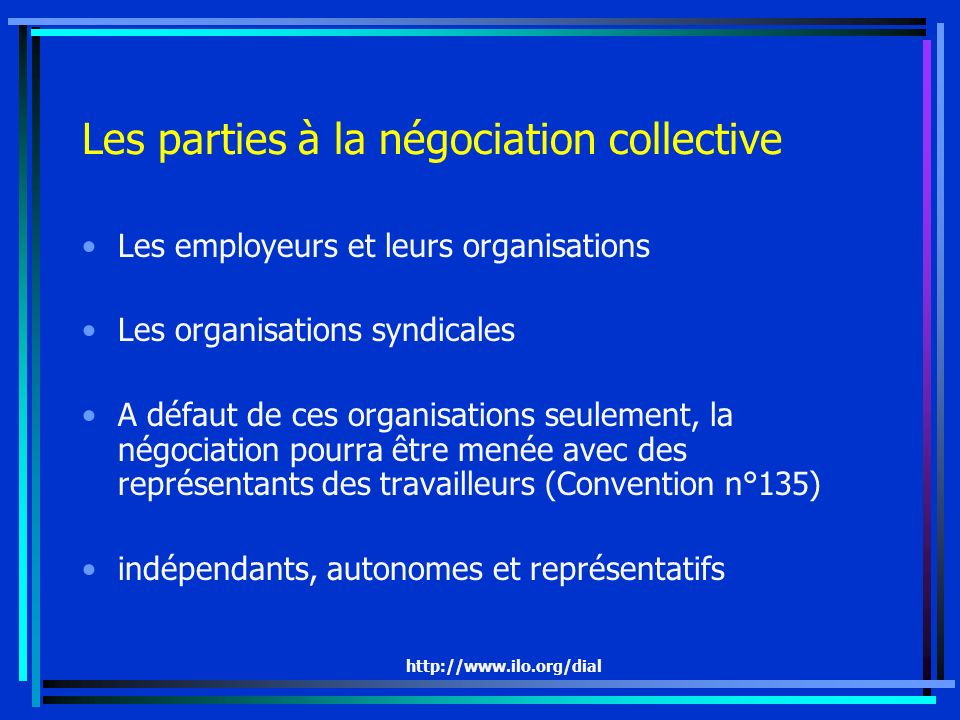 Les parties à la négociation collective