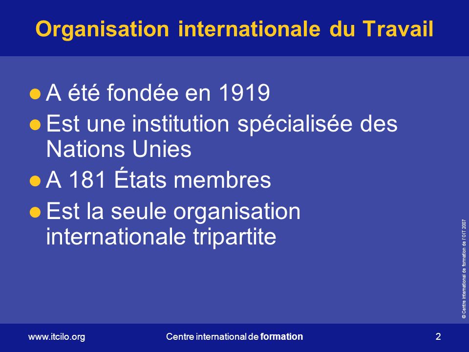Organisation internationale du Travail