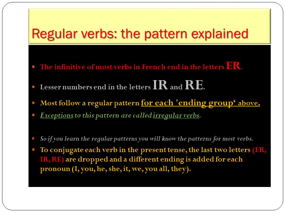 Regular verbs: the pattern explained