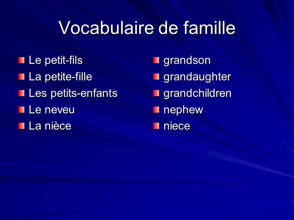 Vocabulaire de famille