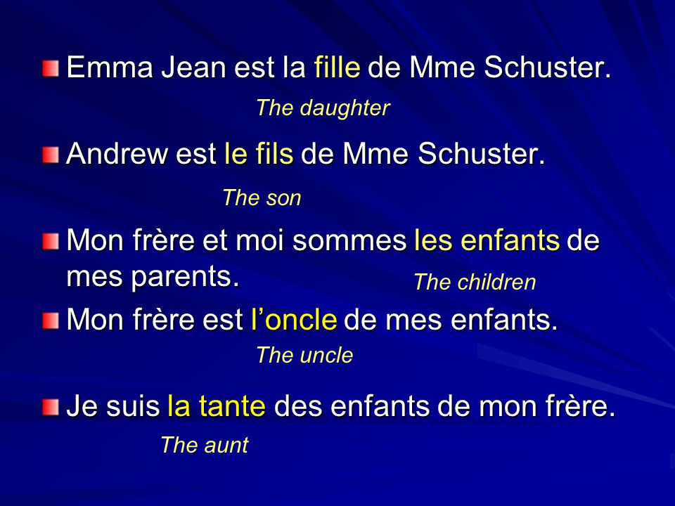 Emma Jean est la fille de Mme Schuster.