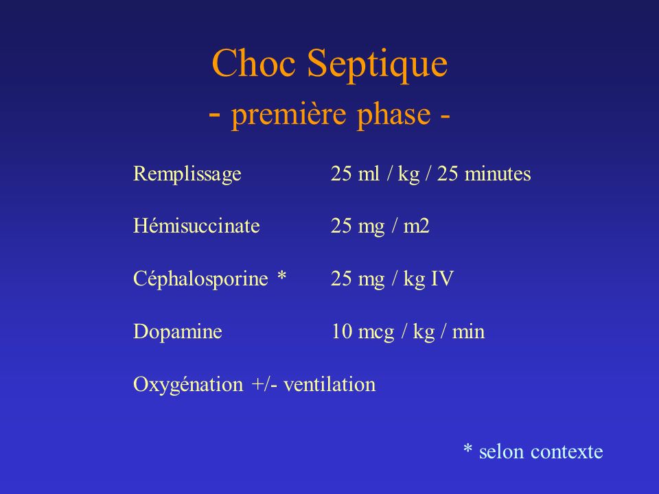 Choc Septique - première phase -