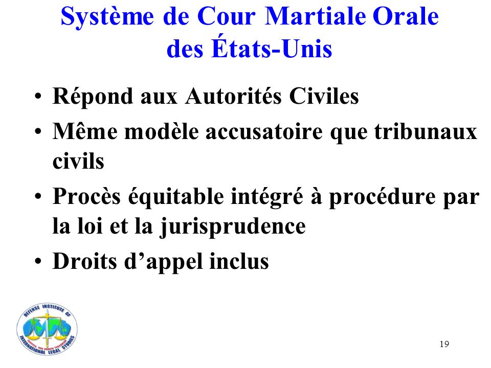 Système de Cour Martiale Orale des États-Unis
