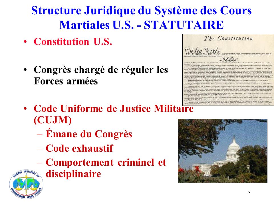 Structure Juridique du Système des Cours Martiales U.S. - STATUTAIRE