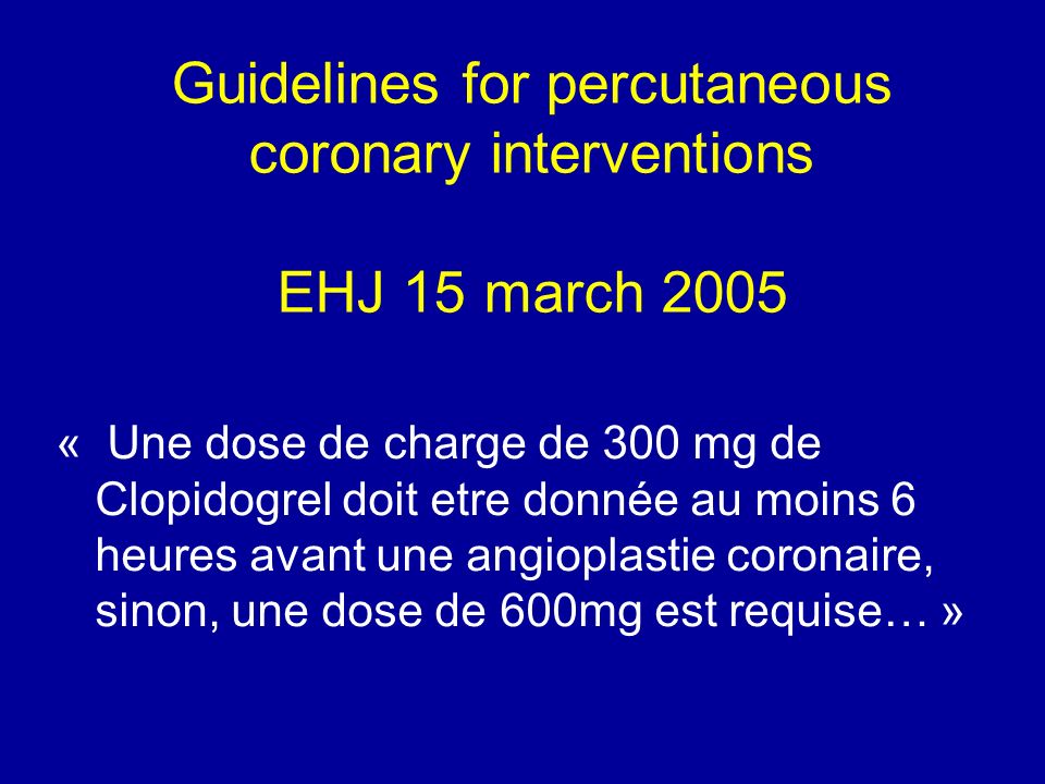 Guidelines for percutaneous coronary interventions EHJ 15 march 2005