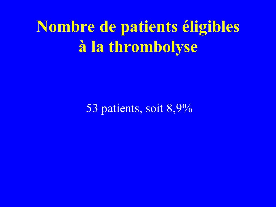 Nombre de patients éligibles à la thrombolyse