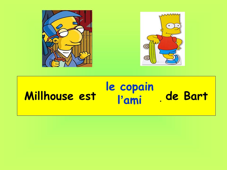 Millhouse est __ _____ de Bart