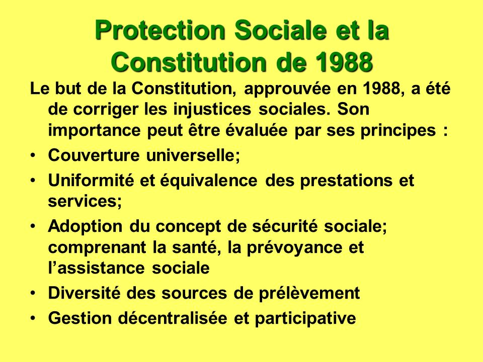Protection Sociale et la Constitution de 1988