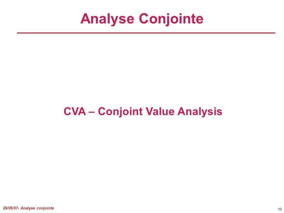 CVA – Conjoint Value Analysis