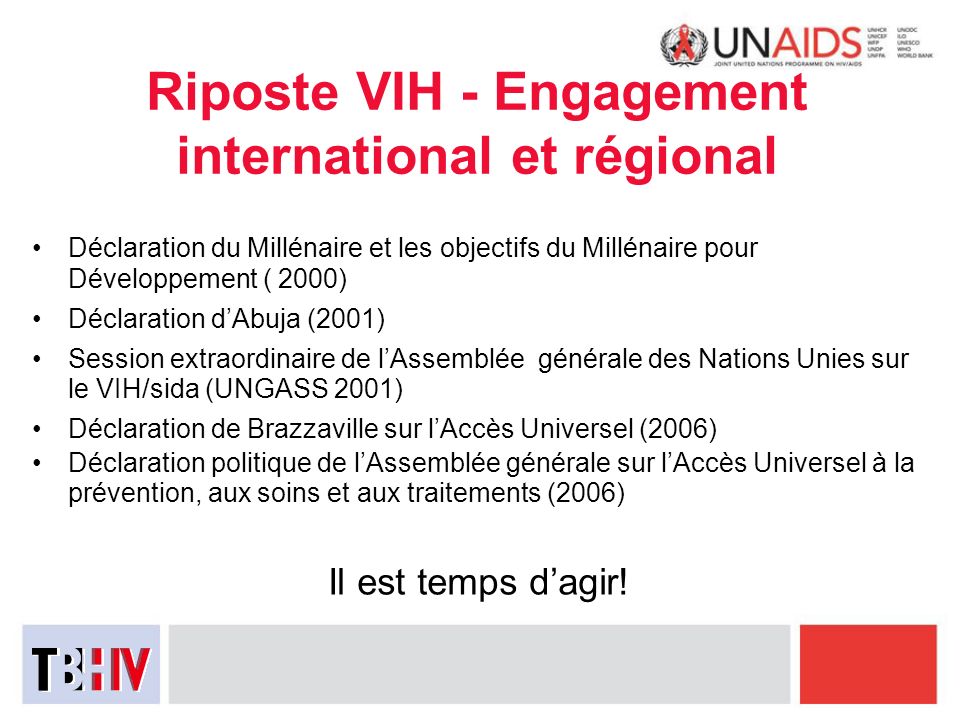 Riposte VIH - Engagement international et régional