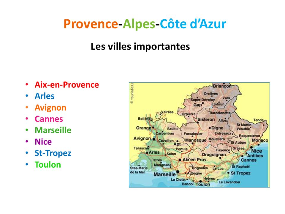 Provence-Alpes-Côte d’Azur Les villes importantes