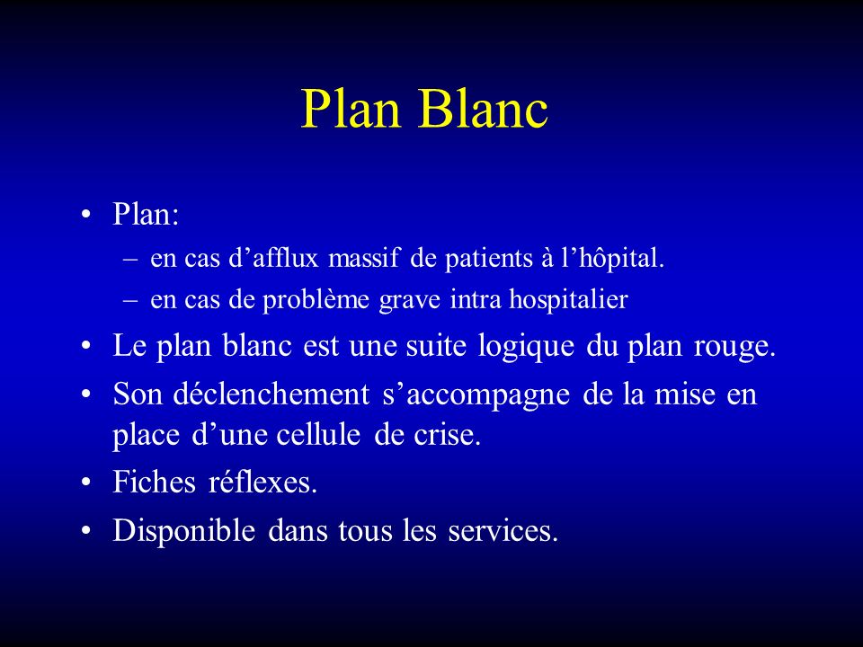 Plan Blanc Plan: Le plan blanc est une suite logique du plan rouge.