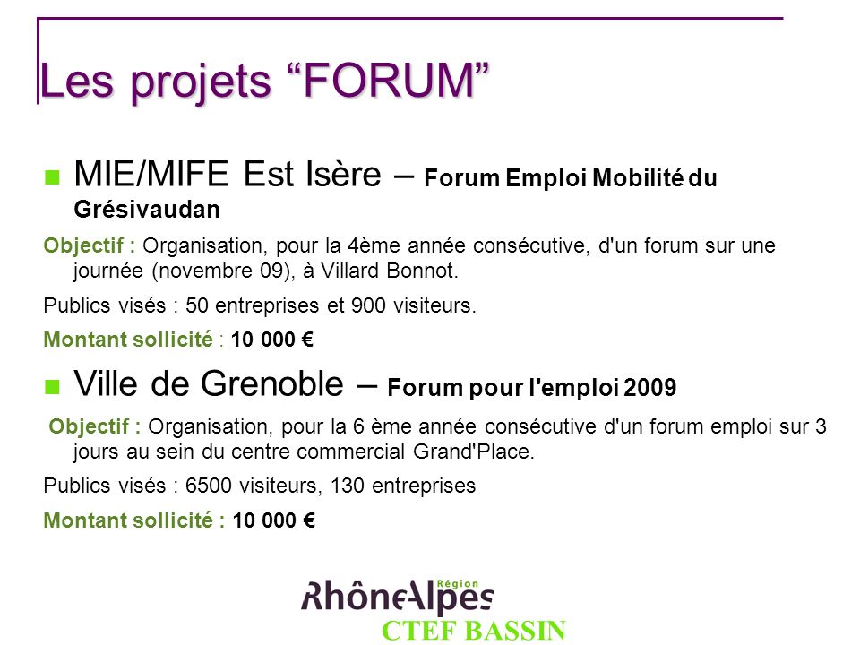 Les projets FORUM MIE/MIFE Est Isère – Forum Emploi Mobilité du Grésivaudan.