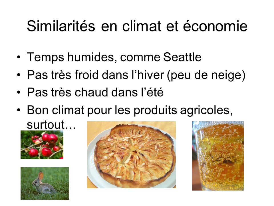 Similarités en climat et économie