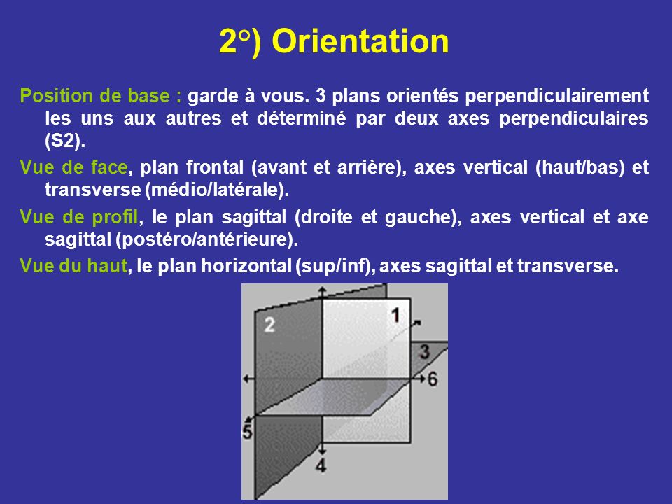2°) Orientation