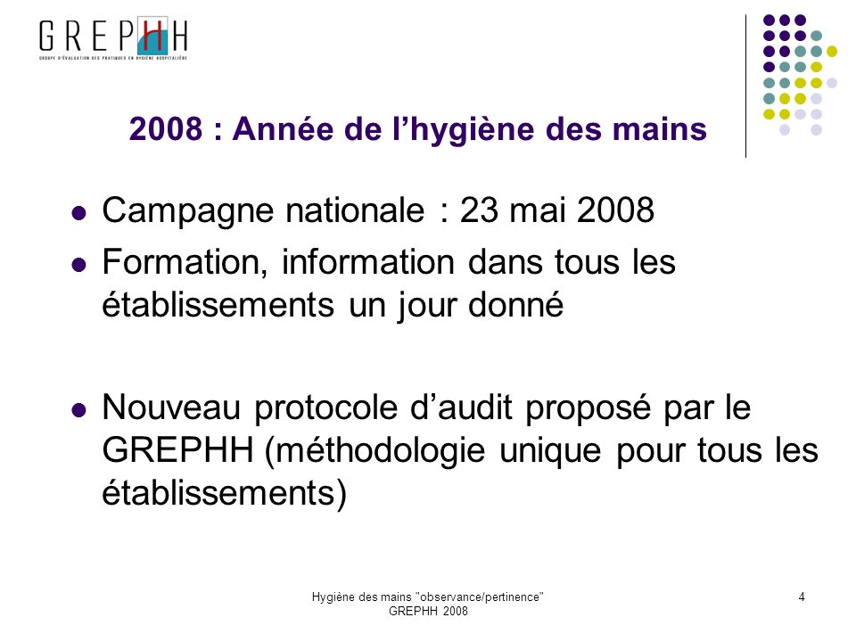 2008 : Année de l’hygiène des mains