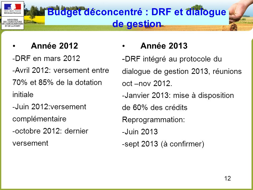 Budget déconcentré : DRF et dialogue de gestion