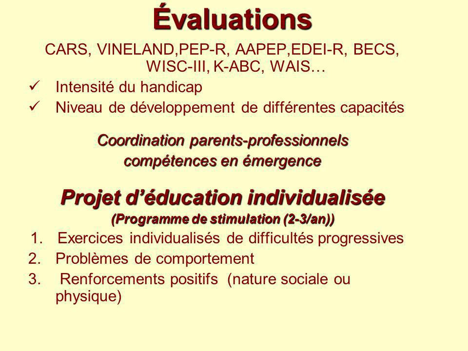 Projet d’éducation individualisée (Programme de stimulation (2-3/an))