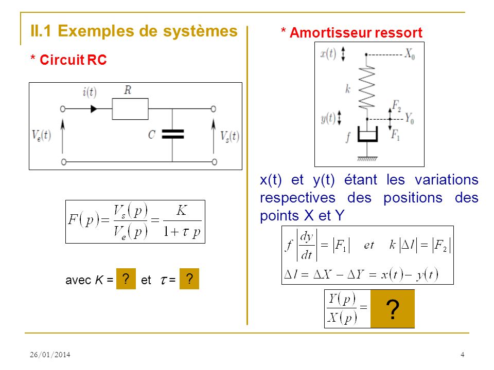 II.1 Exemples de systèmes