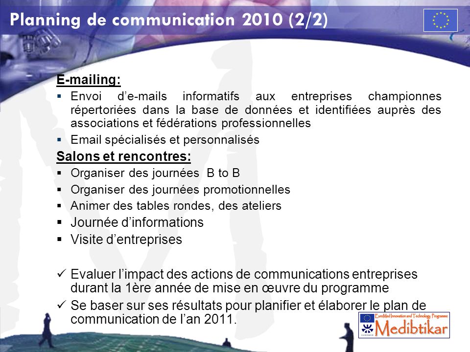 Planning de communication 2010 (2/2)