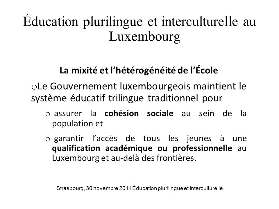 Éducation plurilingue et interculturelle au Luxembourg