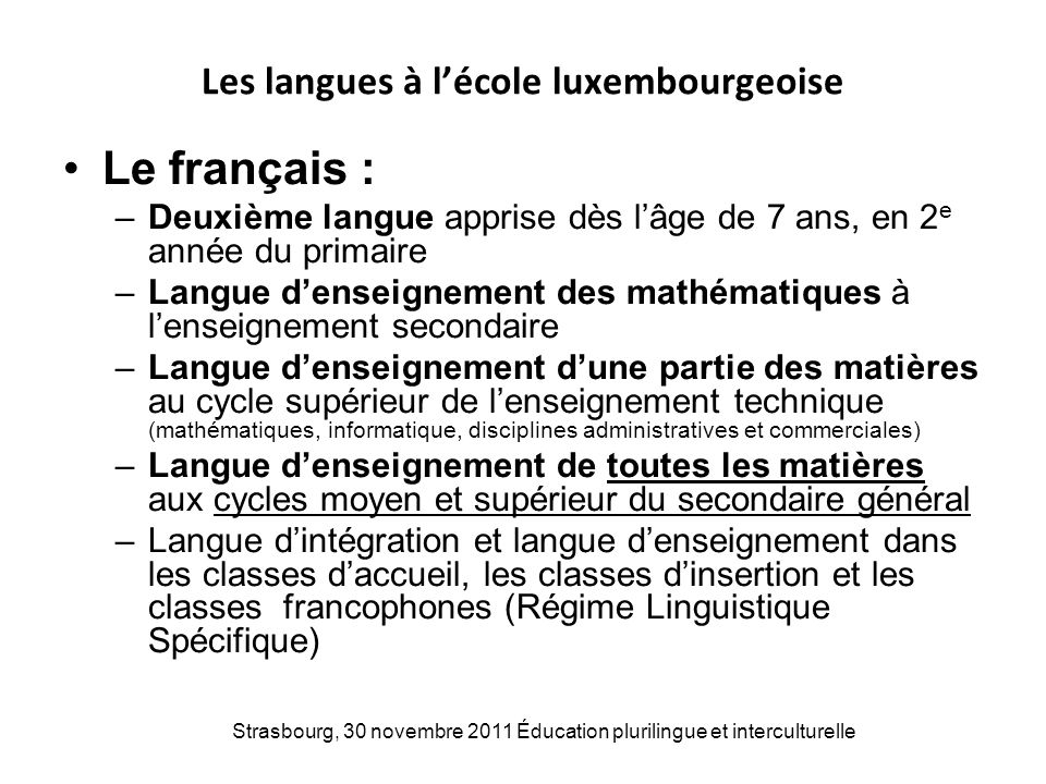 Les langues à l’école luxembourgeoise