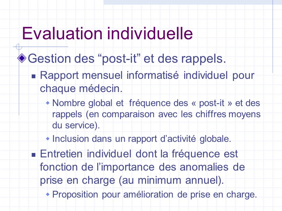 Evaluation individuelle