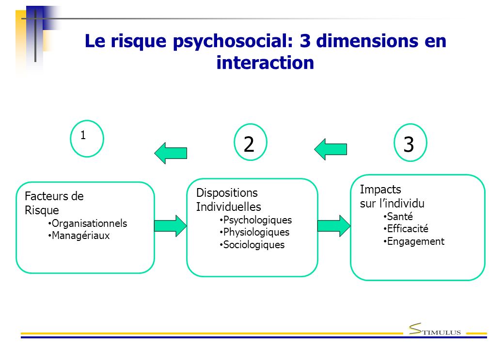 Le risque psychosocial: 3 dimensions en interaction