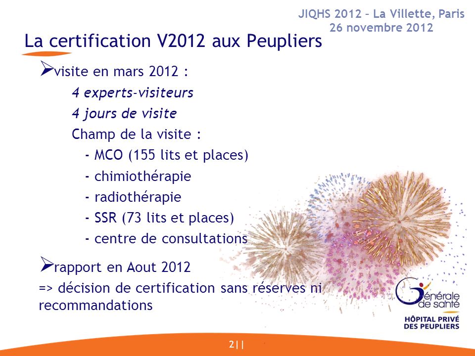 La certification V2012 aux Peupliers