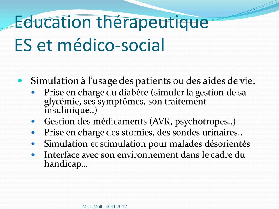 Education thérapeutique ES et médico-social