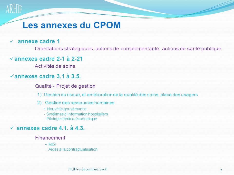 Les annexes du CPOM annexes cadre 2-1 à 2-21 Activités de soins